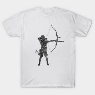 Archery man black and white T-Shirt
